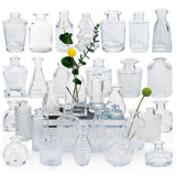 30 Pack Clear Glass Flower Vase Small Clear Bud Vases in Bulk
