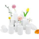 10 Pack White Glass Flower Vase Sets