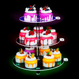 3 Tier Rechargeable LED Acrylic Round Cupcake Stand