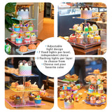 3 Tier LED Acrylic Square Clear Cupcake Tower Display Stands