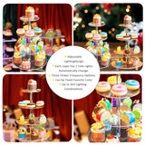 4 Tier Rechargeable LED Acrylic Round Cupcake Stand