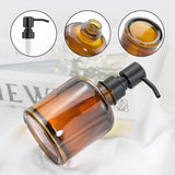 2 Pcs Thick Amber Glass Hand Soap Dispenser 300ml